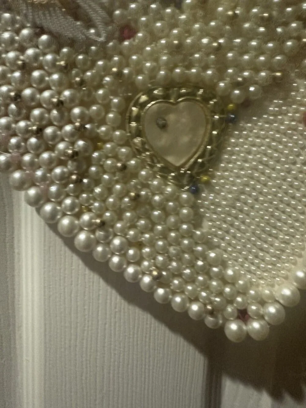 Valentine Heart Cancer Survivor Decor WITH Costume Jewelry Beads Rhinestone